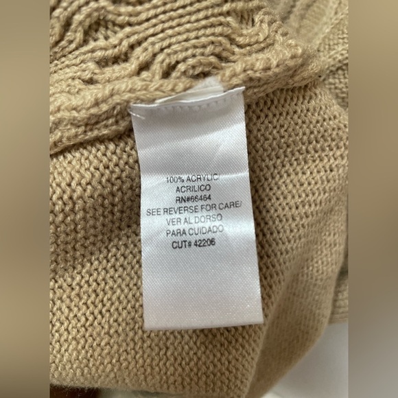 SANDRA DARREN Beige Tan sweater dress sz L - Picture 4 of 8
